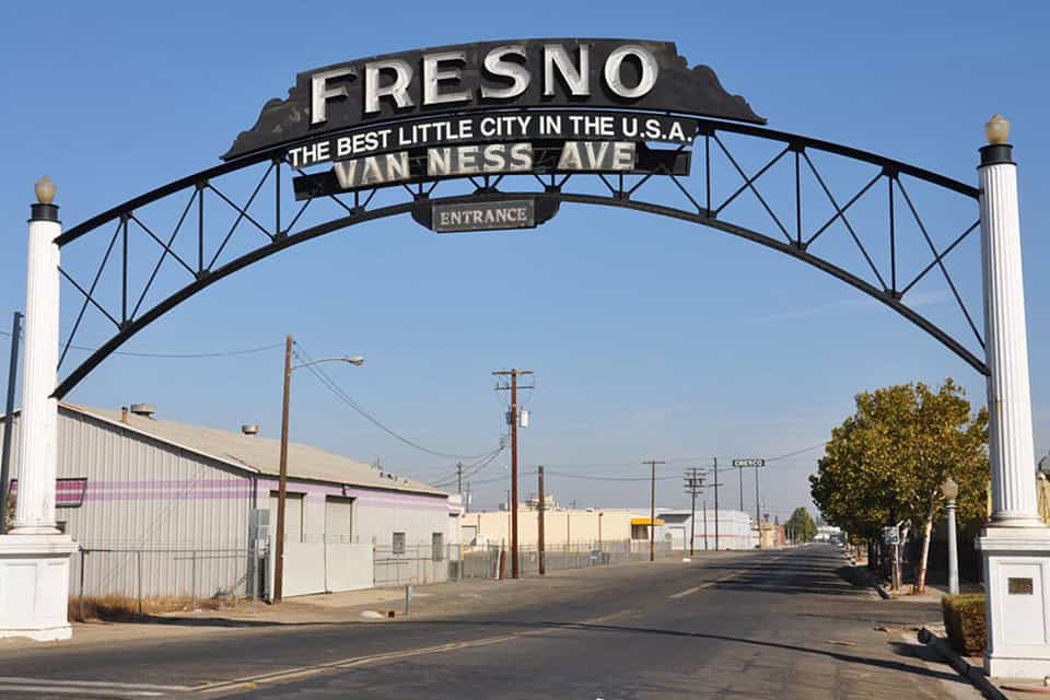 An old Fresno City sign