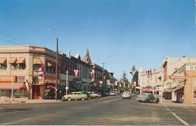 An old picture of a central valley city in california