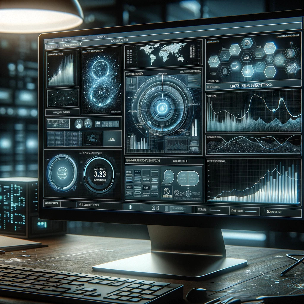 A detailed image of a computer screen data recovery software in action The screen shows graphs and data analysis processes active.