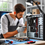 Computer repair service in Fresno being carried out by a technician at Central Valley TechCare