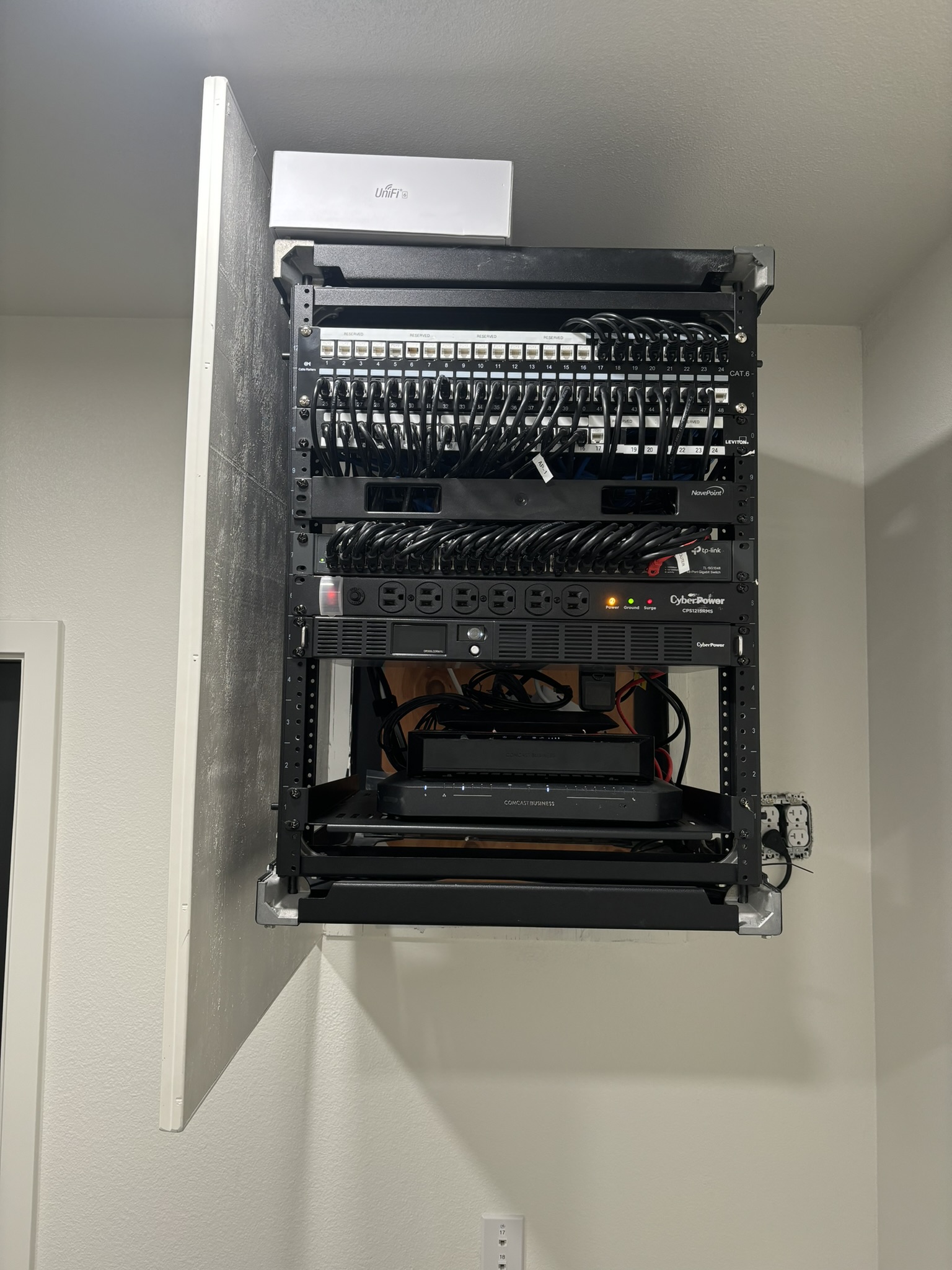 Central Valley TechCare installed network rack setup for a Fresno small business